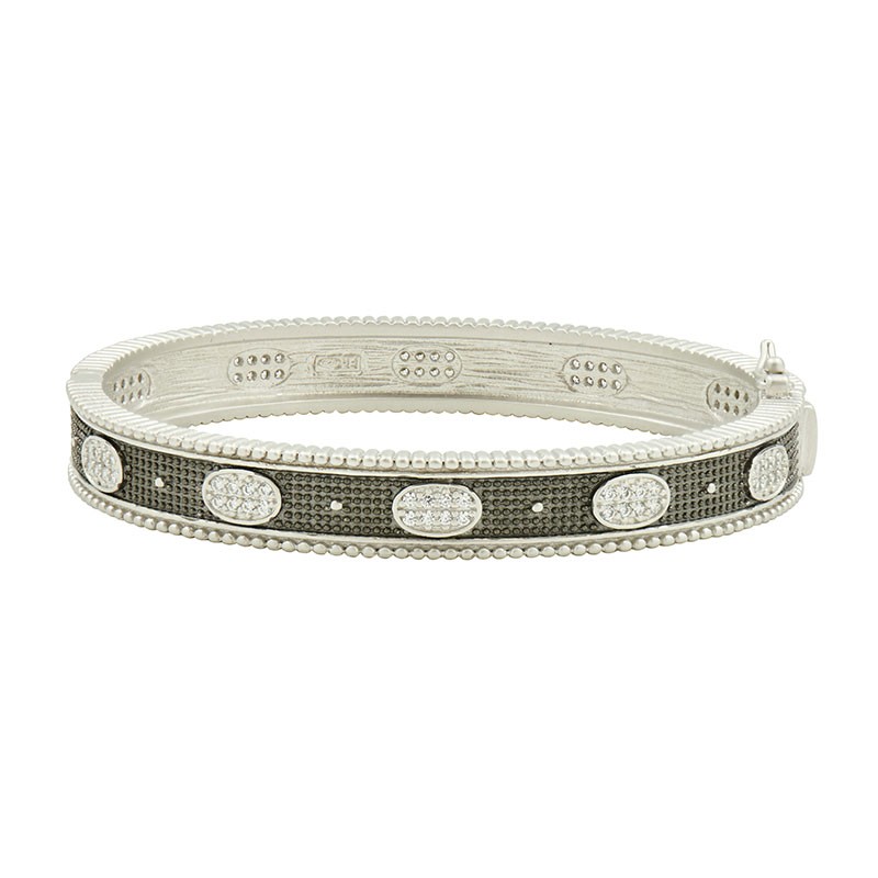 Freida Rothman SIGNATURE OVAL ETERNITY HINGED BANGLE