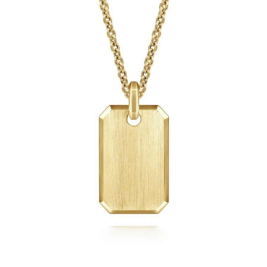 Gabriel & Co. 14K Yellow Gold Dog Tag Pendant