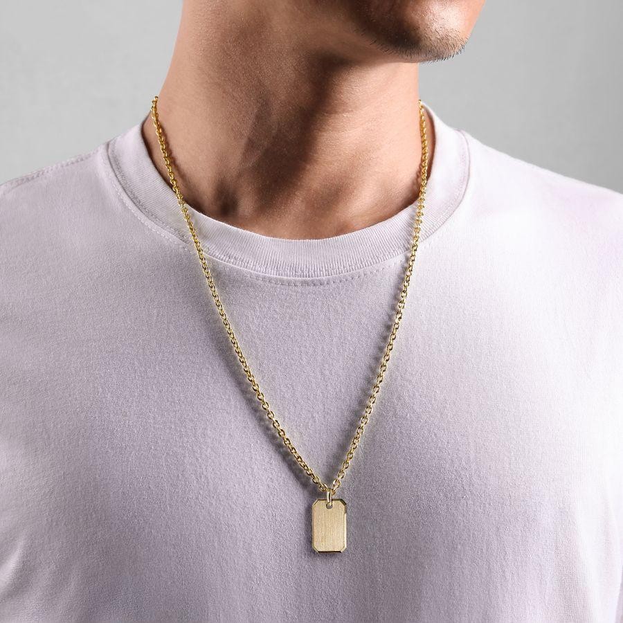 Gabriel & Co. 14K Yellow Gold Dog Tag Pendant