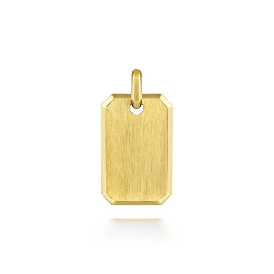 Gabriel & Co. 14K Yellow Gold Dog Tag Pendant