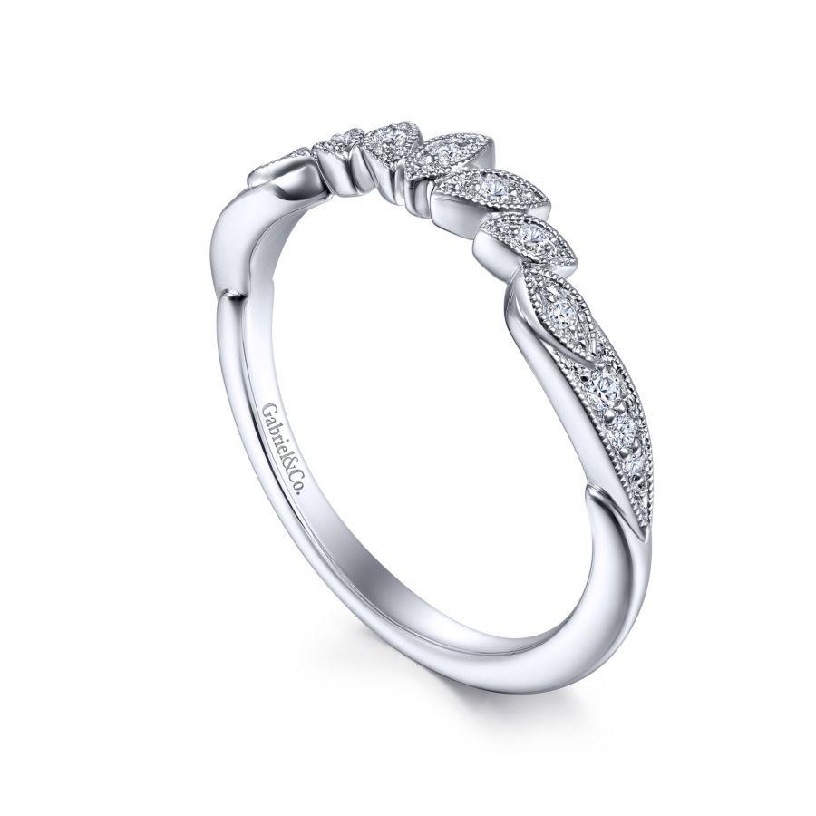Gabriel & Co 14K White Gold Anniversary Band with Round Diamonds 0.11 Tcw G-H SI2