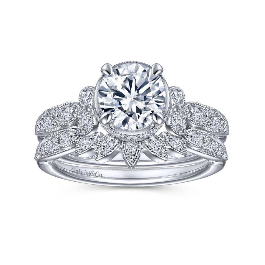Gabriel & Co 14K White Gold Anniversary Band with Round Diamonds 0.11 Tcw G-H SI2