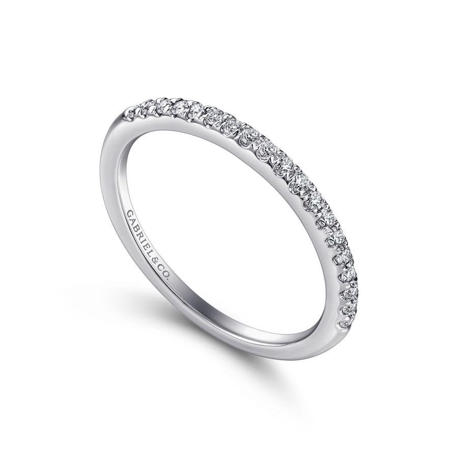 Gabriel & Co. 14K White Gold Contemporary Diamond Anniversary Band