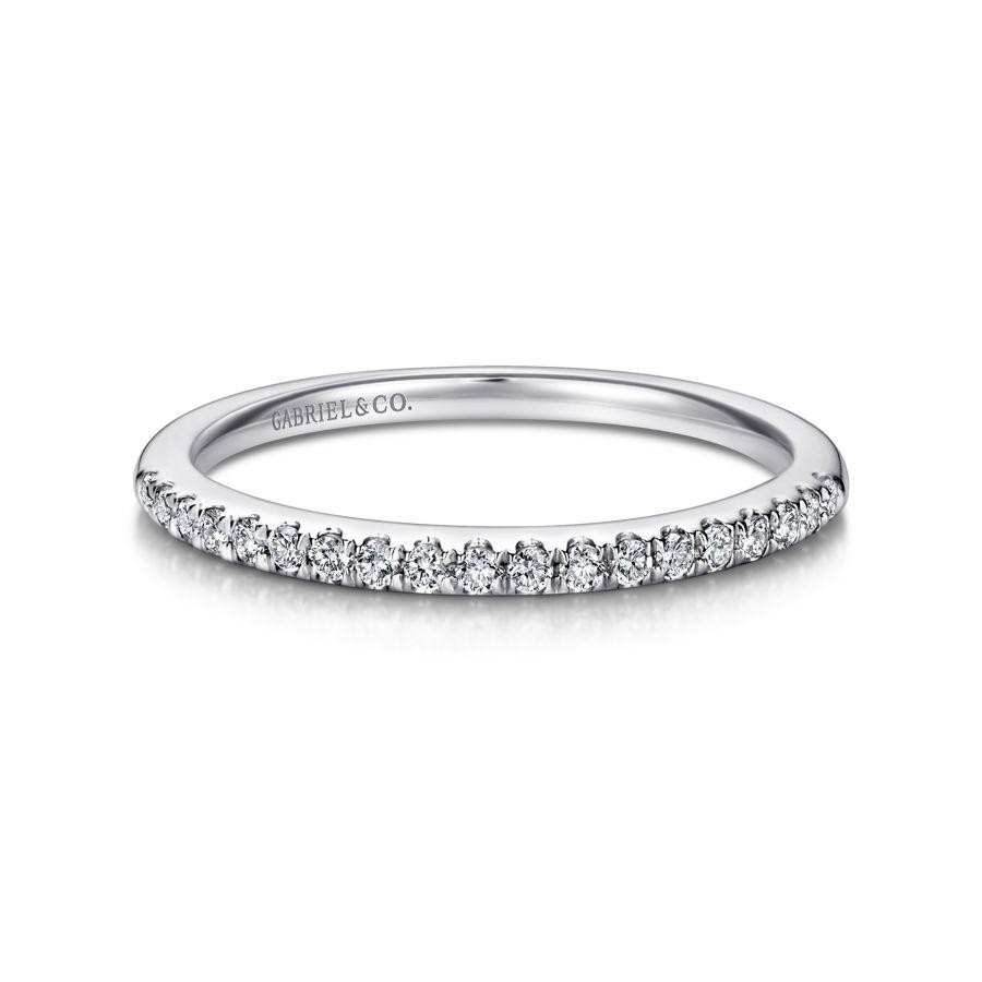 Gabriel & Co. 14K White Gold Contemporary Diamond Anniversary Band