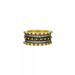 Freida Rothman Sterling Silver West Point 5 Stack Ring