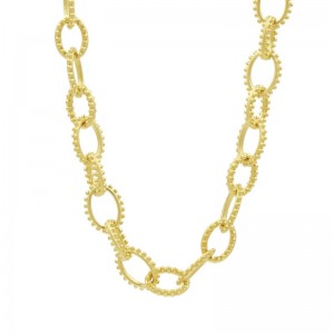 Freida Rothman Sterling Silver Textured Heavy Link Toggle Necklace