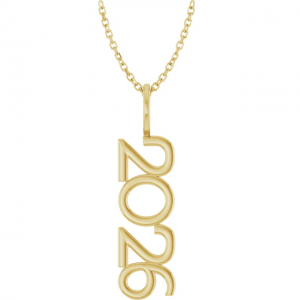 14K Yellow Gold 2026 Year Pendant