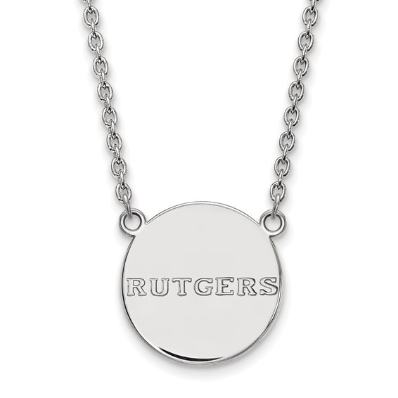 Sterling Silver Rutgers Logo Disc Necklace