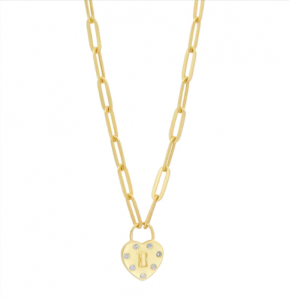 Freida Rothman Sterling Silver Locked In Love Chain Link Necklace