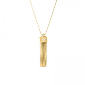 Roberto Coin 18K Yellow Gold Tassel Princess Diamond Accent Tassel Pendant Necklace