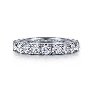 Gabriel & Co. 14K White Gold Anniversary Band with 11 Round Diamonds 1.22 Tcw G-H SI2 Size 6.5
