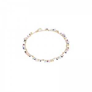 Marco Bicego 18K Yellow Gold Necklace with Gemstones & Pearls Length 16.5