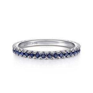 Gabriel & Co. 14K White Gold Stackable Sapphire Ring