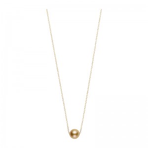 Mikimoto 18K Yellow Gold Golden South Sea Single Pearl Pendant Necklace
