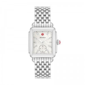 Michele Deco Mid Stainless Diamond Dial Watch