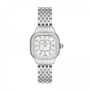 Michele Meggie Stainless Steel Diamond Watch