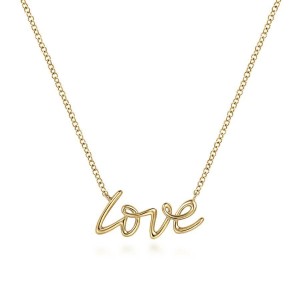Gabriel & Co. 14K Yellow Gold Contemporary Love Necklace