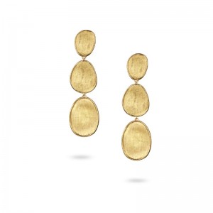 Marco Bicego 18K Yellow Gold Lunaria Collection Small Triple Drop Earrings