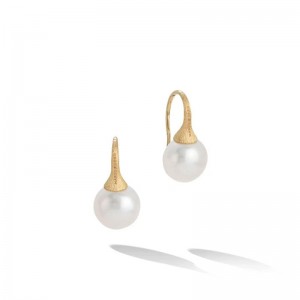 Marco Bicego 18K Yellow Gold Africa Collection Pearl French Wire Earrings