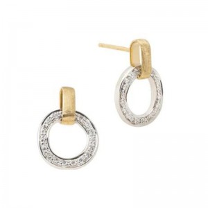 Marco Bicego 18K White and Yellow Gold Diamond Jaipur Link Earrings