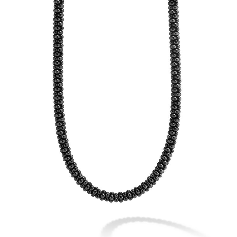 Lagos Ceramic Black Caviar 5mm Beaded Necklace