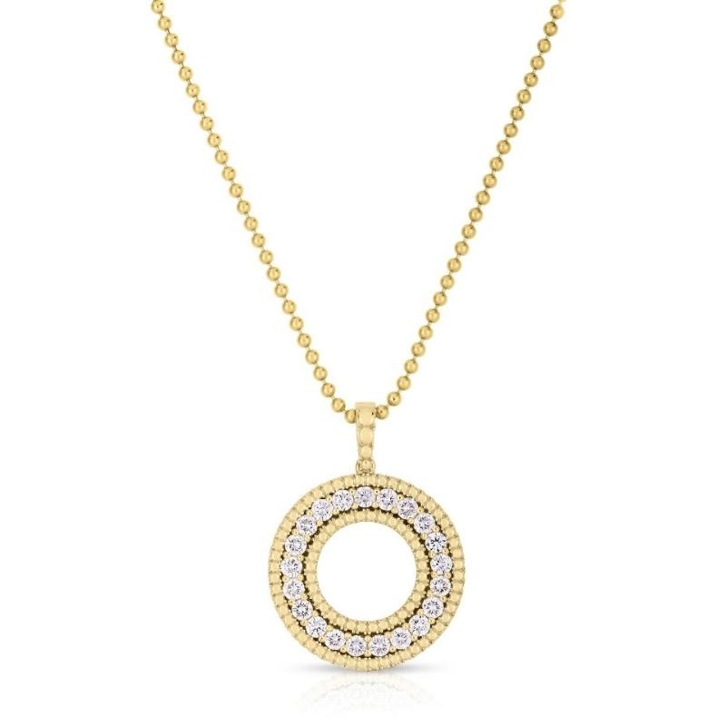 Roberto Coin 18K Yellow Gold and Diamond Siena Diamond Circle 25MM Necklace