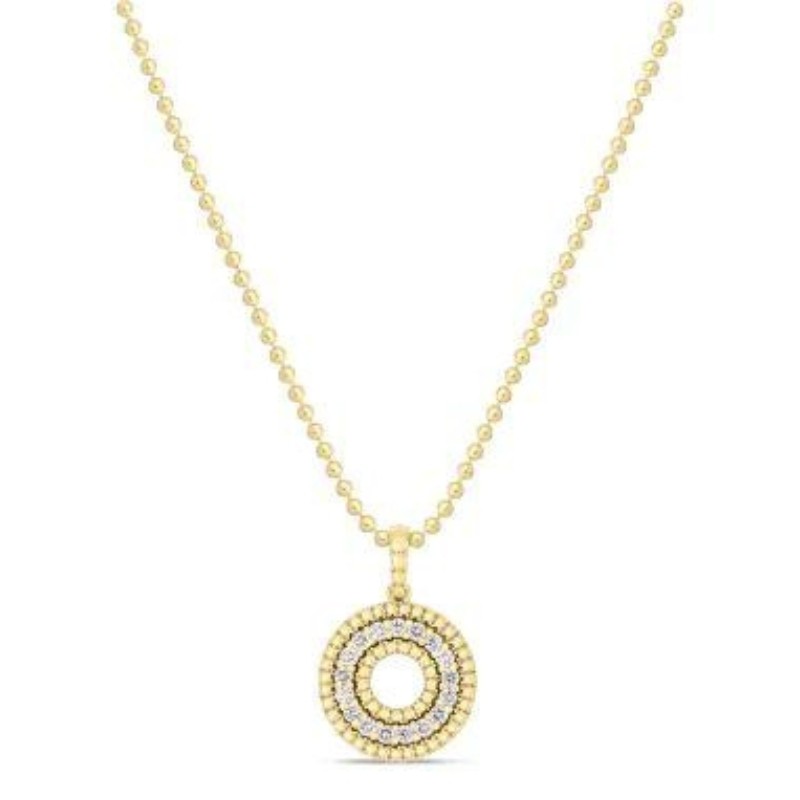 Roberto Coin 18K Yellow Gold and Diamond Siena Diamond Circle 17MM Necklace