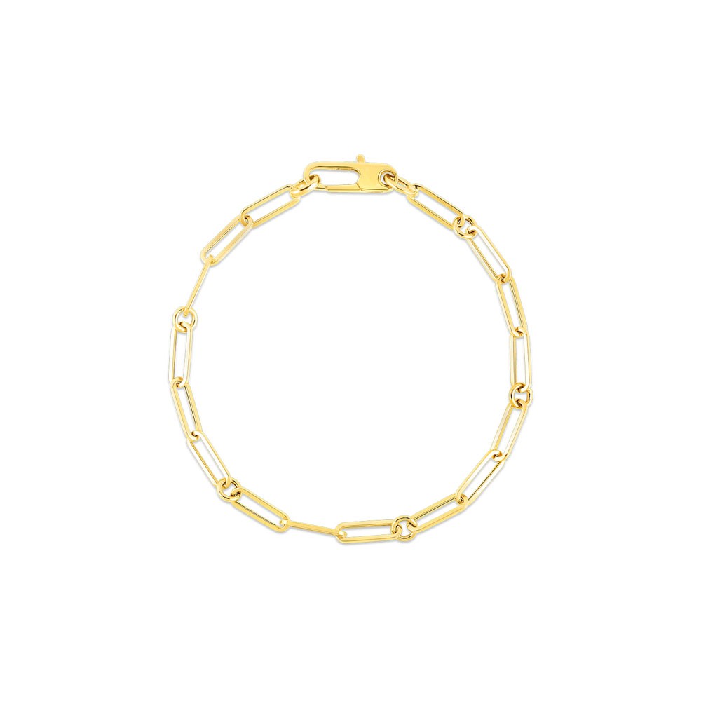 Roberto Coin 18K Yellow Gold Designer Gold Fine Paperlink Chain Bracelet