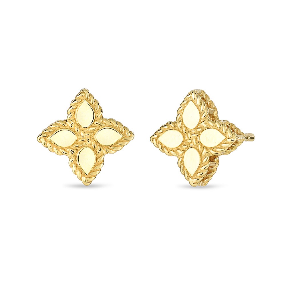 Roberto Coin 18K Yellow Gold Princess Flower Small Stud Earrings