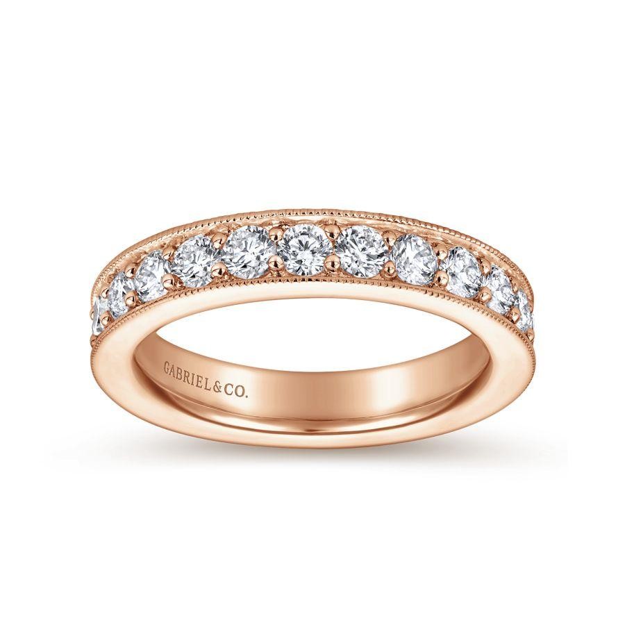 Gabriel & Co. 14K White & Rose Gold Polished Full Anniversary Anniversary Band  With 24 Round Diamonds 1.54 Tcw G-H SI2  Size 6.5