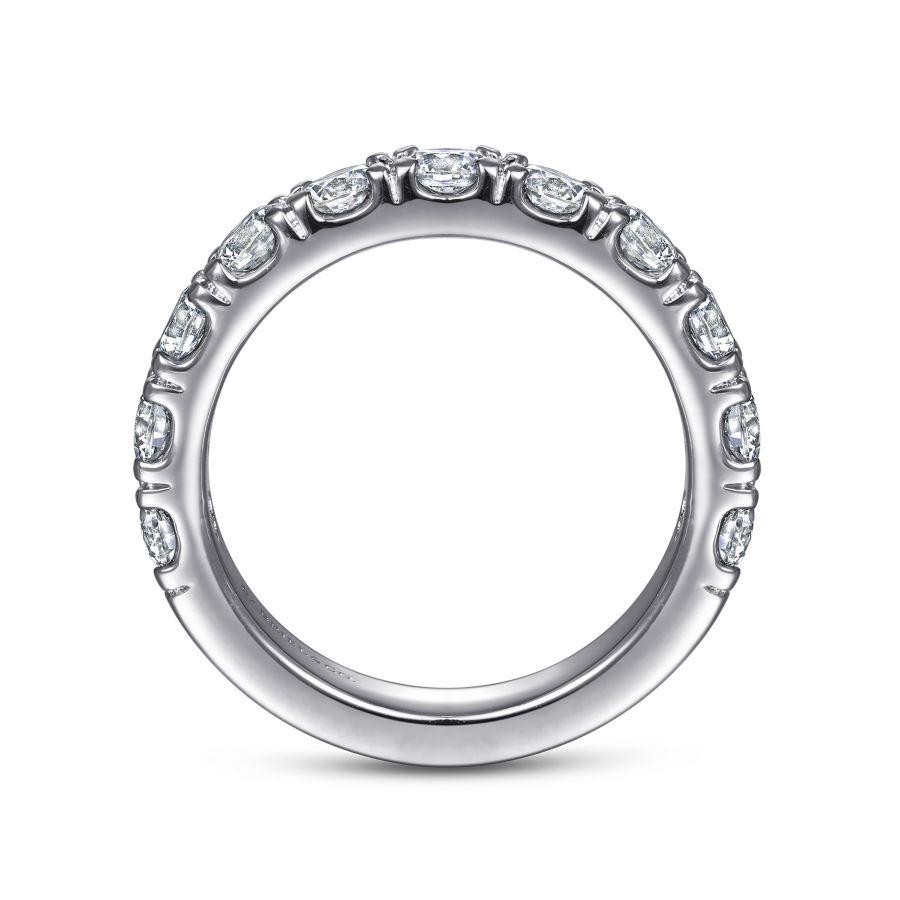 Gabriel & co. 14K White Gold Anniversary Band with 11 Round Diamonds 1.86 Tcw G-H SI   Size 6.5