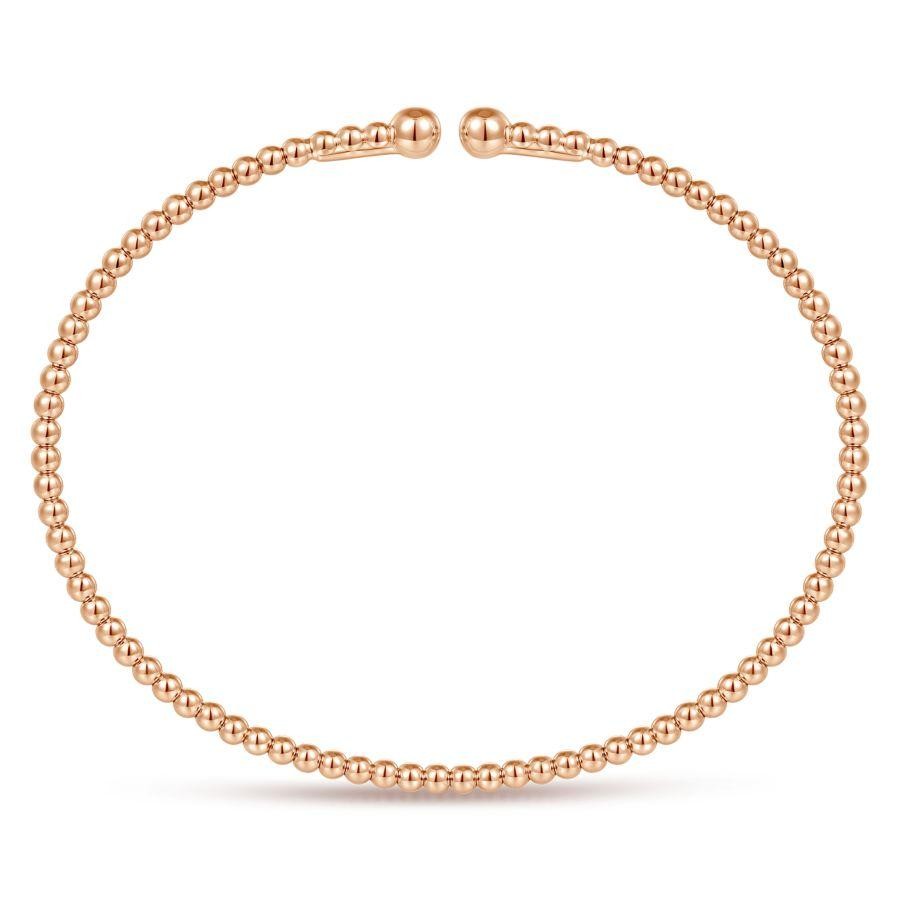 Gabriel & Co. 14K Rose Gold Bujukan Beaded Split Bangle Bracelet