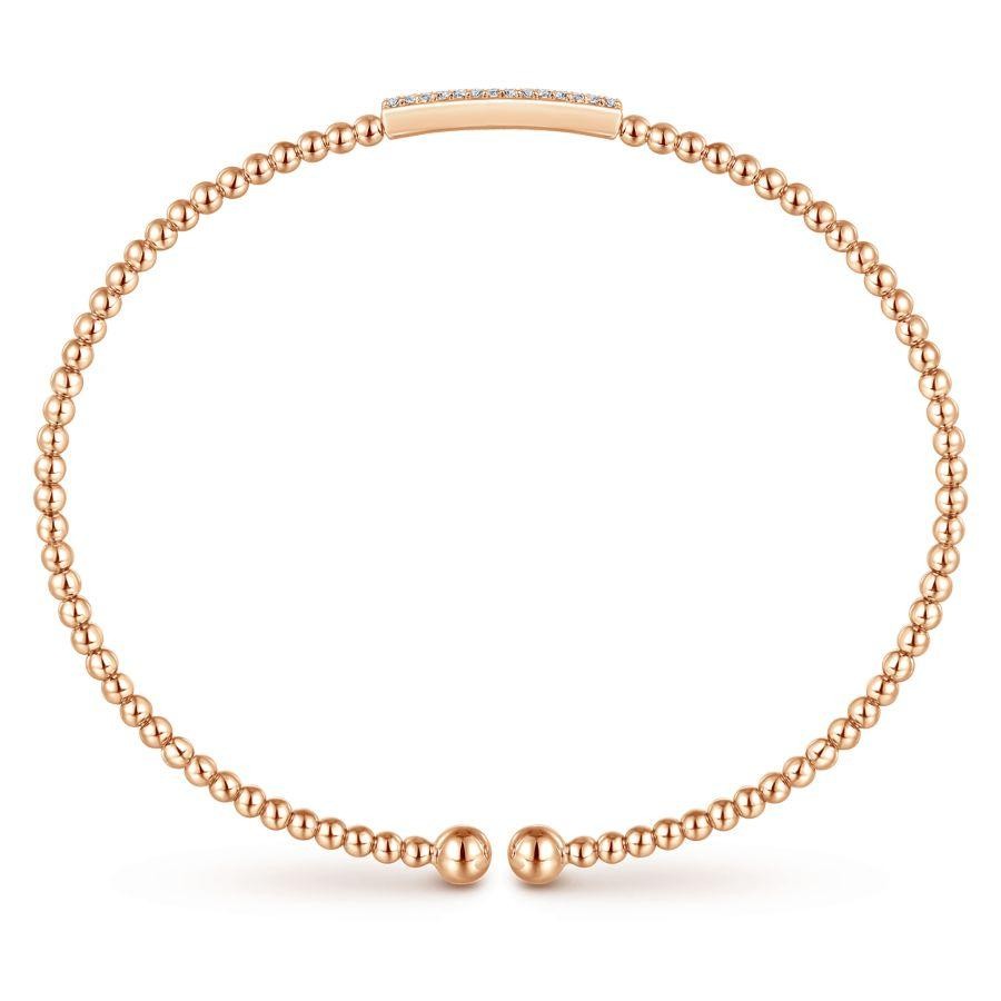 Gabriel & Co. 14K Rose Gold Bujukan Bead Cuff Bracelet