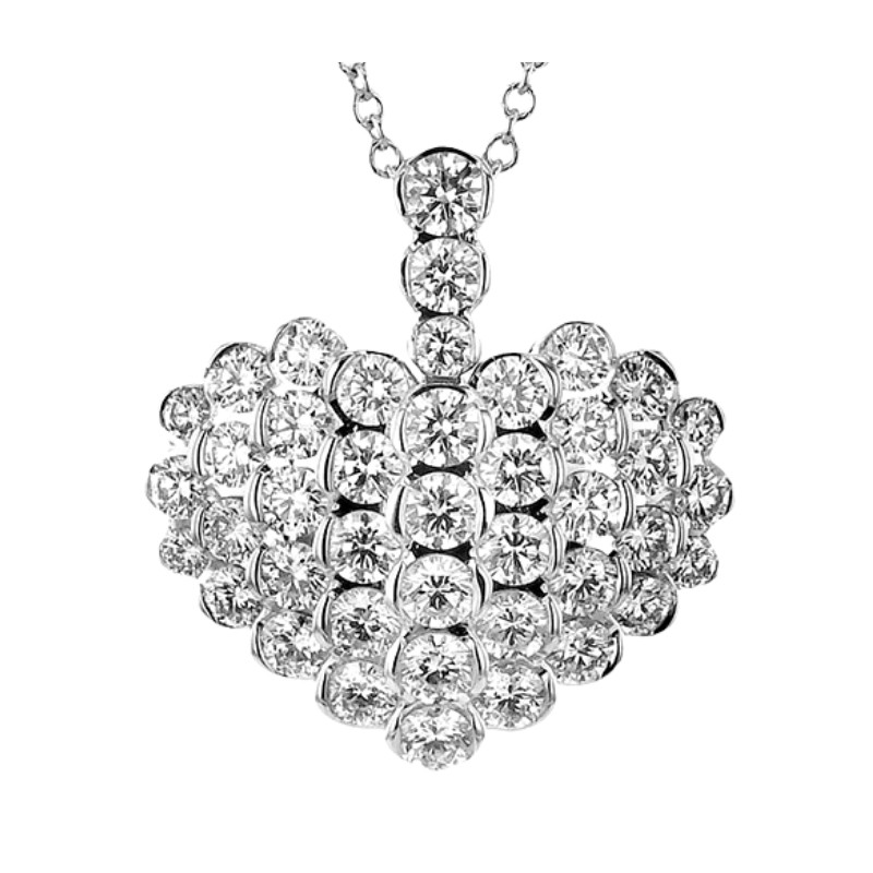 Simon G. 18K White Gold Diamond Heart Pendant Necklace 19