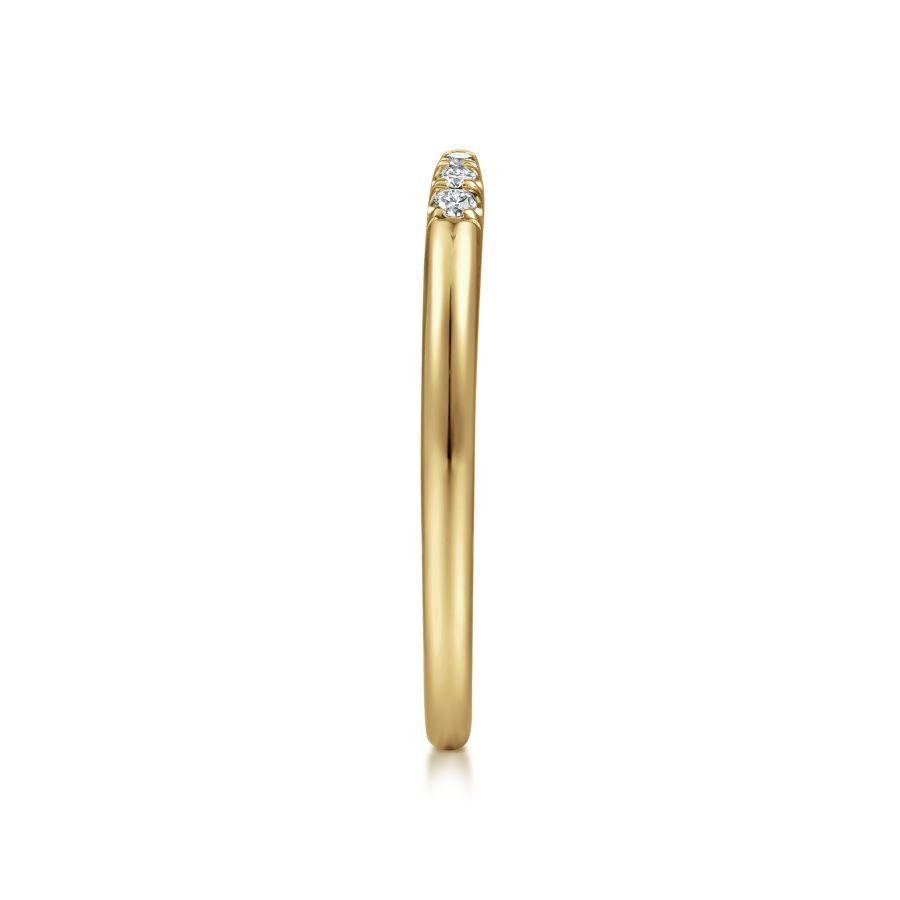 Gabriel & Co. 14K Yellow Gold Stackable Open Diamond Tipped Ring