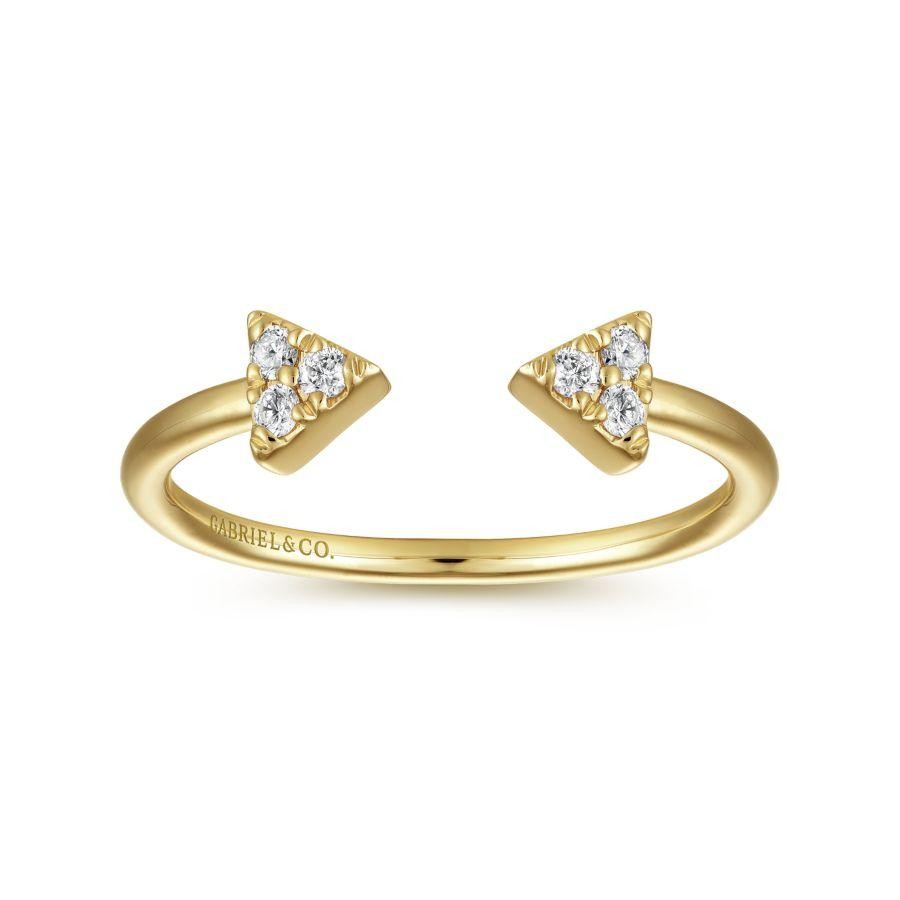 Gabriel & Co. 14K Yellow Gold Stackable Pavé Diamond Triangle Split Ring