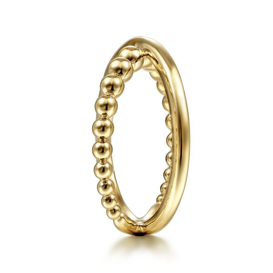 Gabriel & Co. 14K Yellow Gold Bujukan Bead Criss Cross Ring