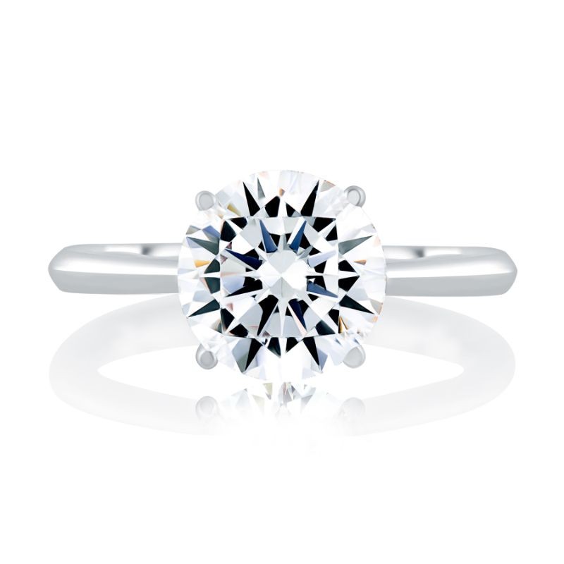 A.Jaffe Platinum Seasons of Love Solitaire Semi-Mount with Surprise Diamonds