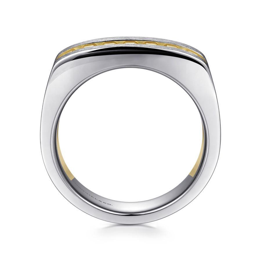 Gabriel & Co. 14K Yellow & White Gold Angular Ring
