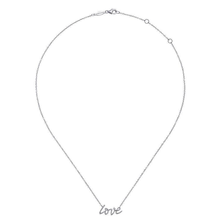 Gabriel & Co. 14K White Gold Contemporary Love Necklace