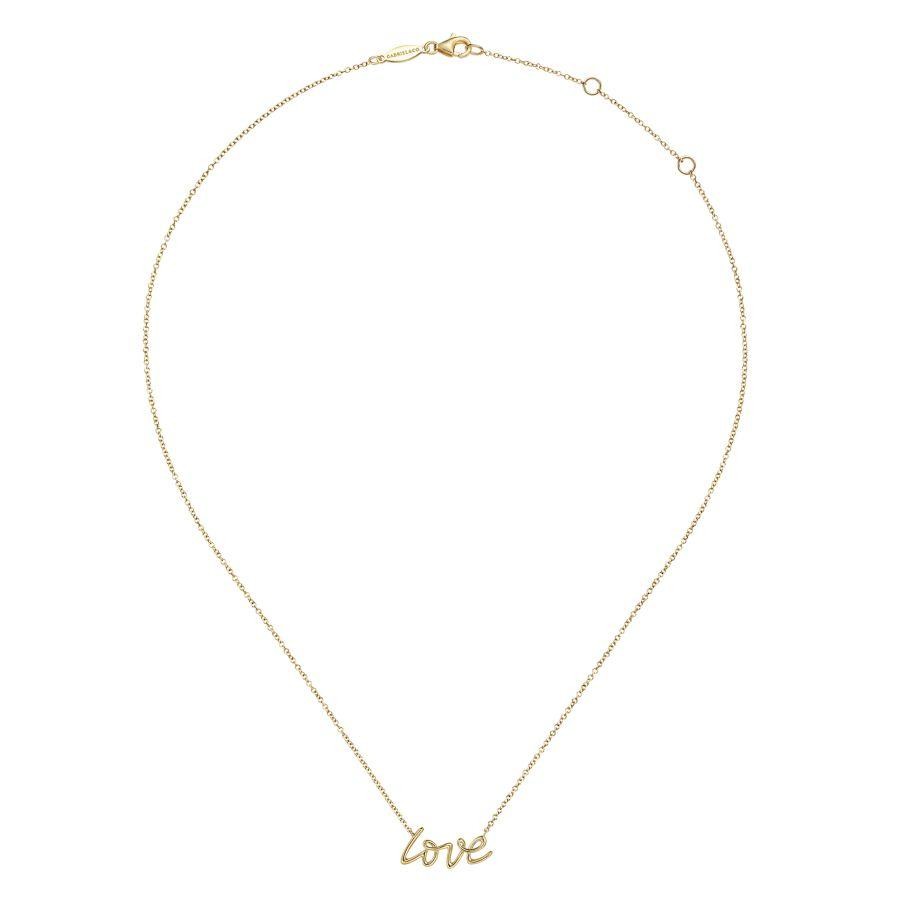 Gabriel & Co. 14K Yellow Gold Contemporary Love Necklace