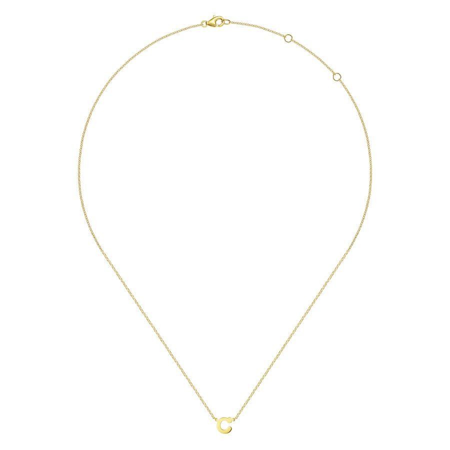 Gabriel & Co. 14K Yellow Gold C Initial Necklace  Length 17.5