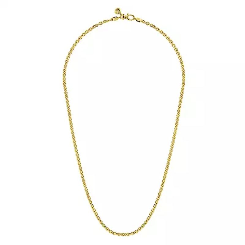 Gabriel & Co 14K Yellow Gold Mens Link Chain Necklace  Length 22