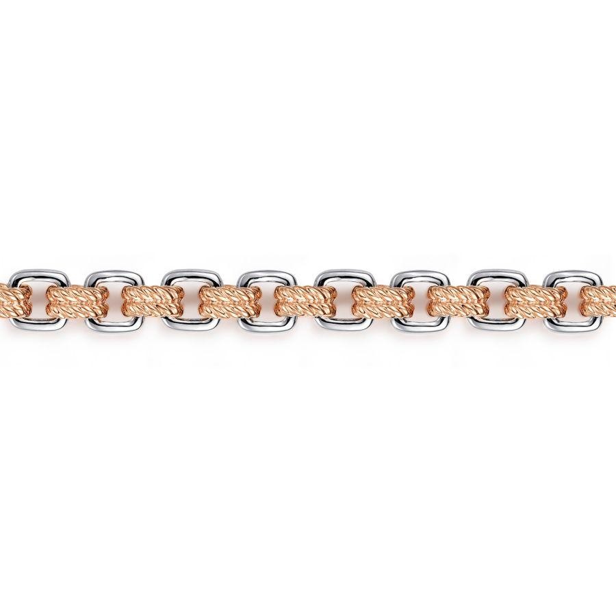Gabriel & Co 14K Rose & White Gold Bracelet   Length 8