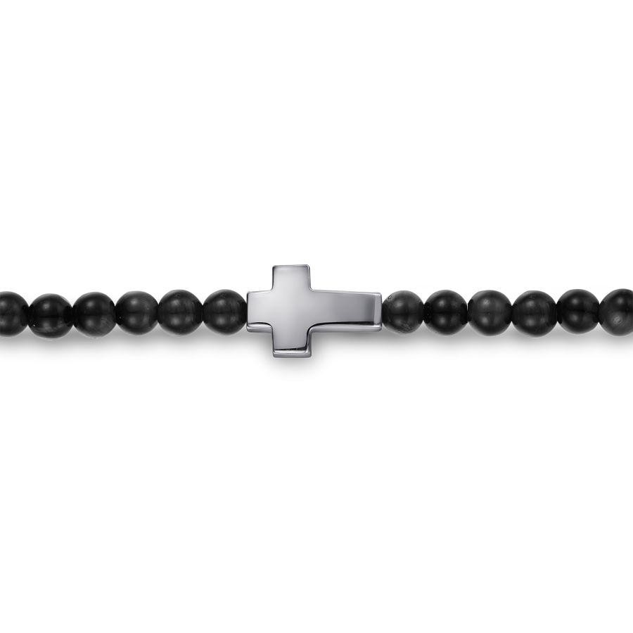 Gabriel & co. Sterling Silver Black Onyx Cross Bracelet  Size 8