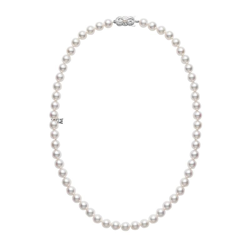 Mikimoto 18K White Gold Akoya Cultured Pearl Strand 16 Necklace