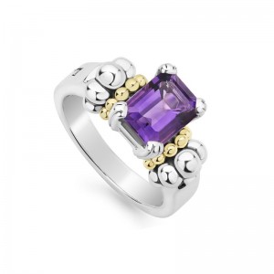 Lagos 18K Yellow Gold and Sterling Silver Glacier Small Emerald-Cut Gemstone Ring