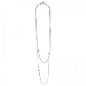 S/S 18K Caviar Icon Elements Ball Chain Necklace 36 In