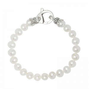 Lagos S/S Luna Pearl 7.5-8MM Single Strand Bracelet