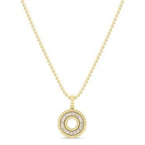 Roberto Coin 18K Yellow Gold and Diamond Siena Diamond Circle 17MM Necklace